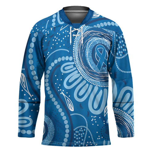 Australia Indigenous Hockey Jersey Blue Ribbon Prostate Cancer Awareness - Aussie Hoodie