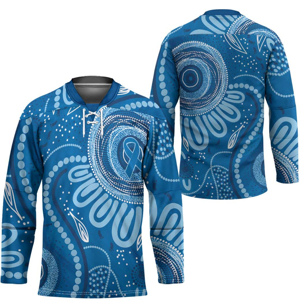Australia Indigenous Hockey Jersey Blue Ribbon Prostate Cancer Awareness - Aussie Hoodie