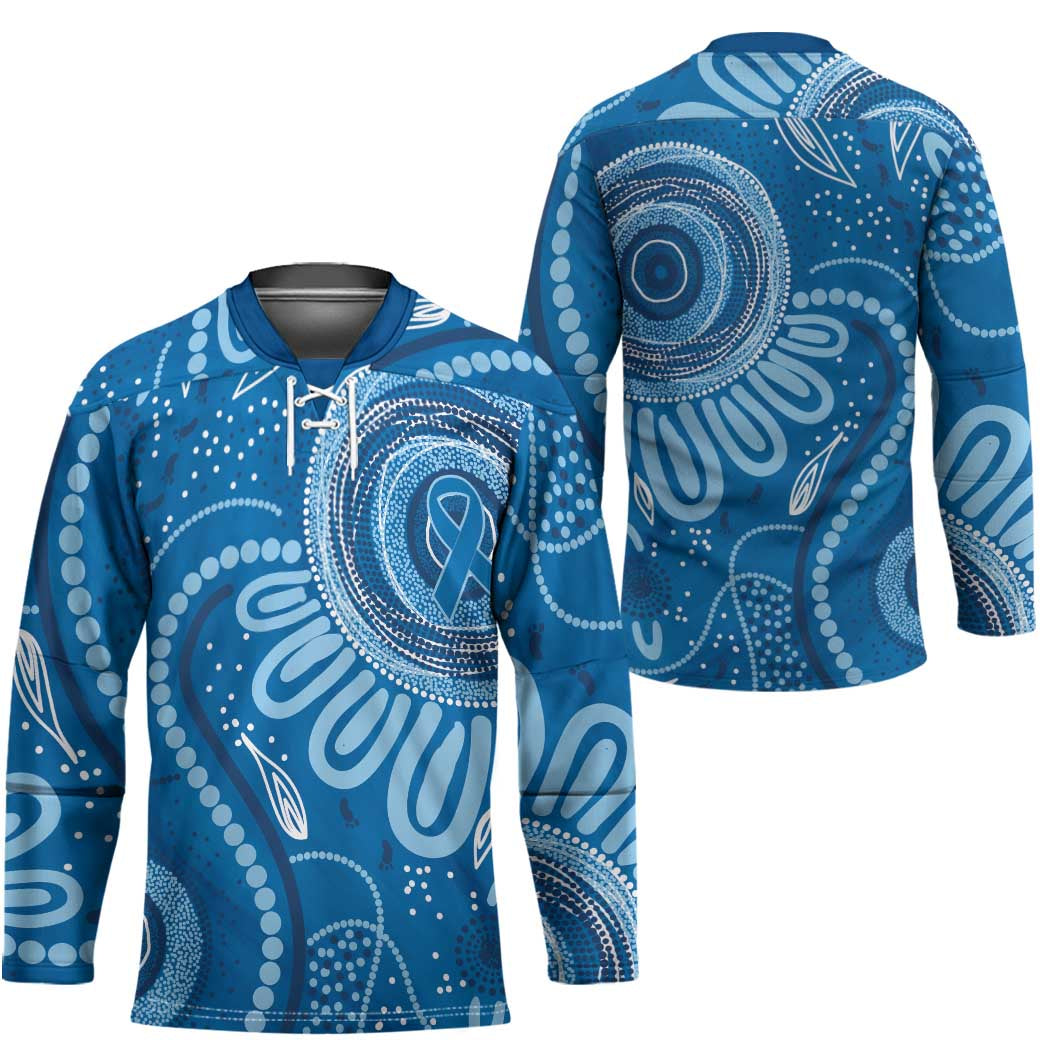 Australia Indigenous Hockey Jersey Blue Ribbon Prostate Cancer Awareness - Aussie Hoodie
