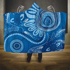 Australia Indigenous Hooded Blanket Blue Ribbon Prostate Cancer Awareness - Aussie Hoodie