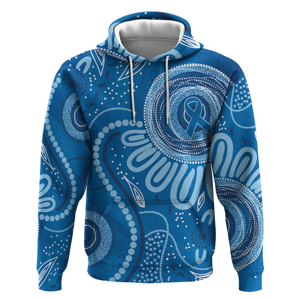 Australia Indigenous Hoodie Blue Ribbon Prostate Cancer Awareness - Aussie Hoodie