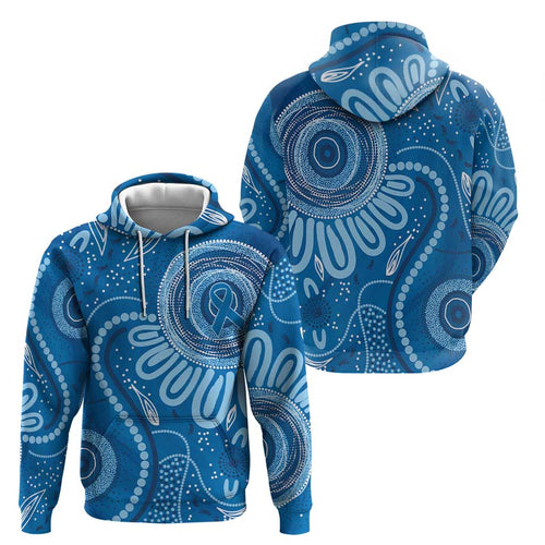 Australia Indigenous Hoodie Blue Ribbon Prostate Cancer Awareness - Aussie Hoodie