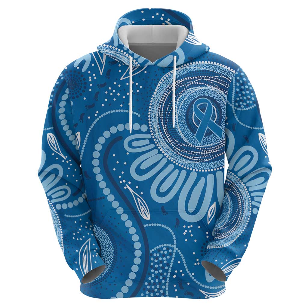 Australia Indigenous Hoodie Blue Ribbon Prostate Cancer Awareness - Aussie Hoodie