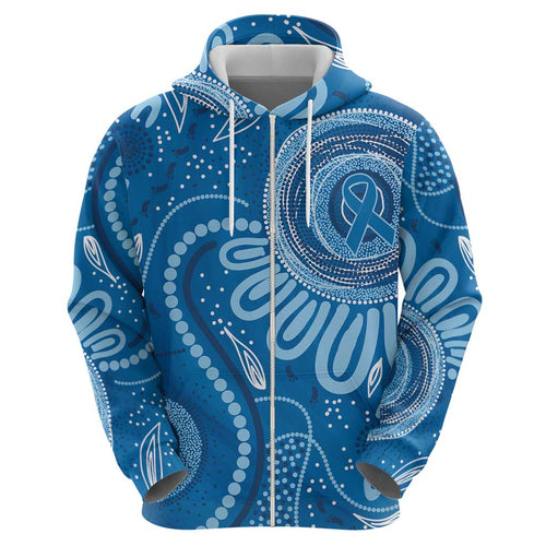 Australia Indigenous Hoodie Blue Ribbon Prostate Cancer Awareness - Aussie Hoodie