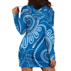 Australia Indigenous Hoodie Dress Blue Ribbon Prostate Cancer Awareness - Aussie Hoodie