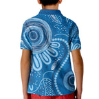 Australia Indigenous Kid Polo Shirt Blue Ribbon Prostate Cancer Awareness - Aussie Hoodie