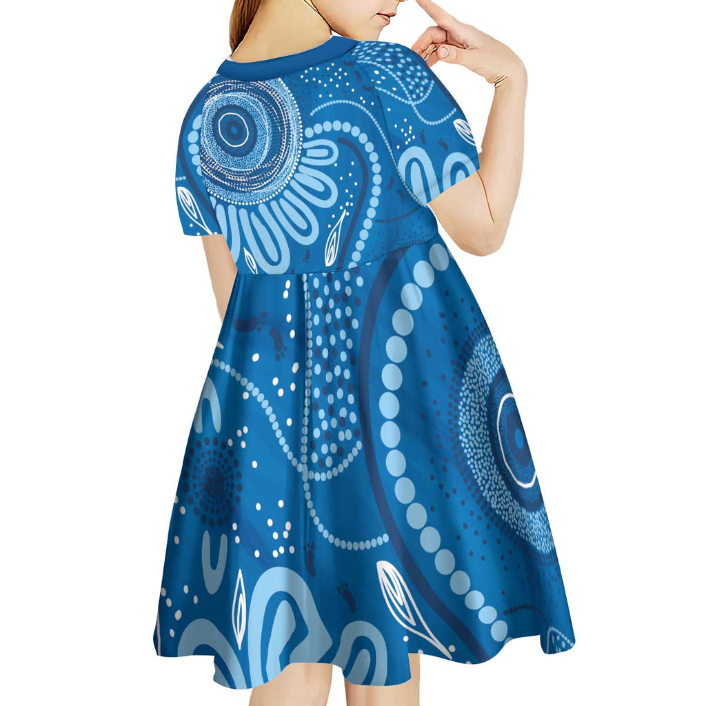 Australia Indigenous Kid Short Sleeve Dress Blue Ribbon Prostate Cancer Awareness - Aussie Hoodie