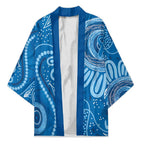 Australia Indigenous Kimono Blue Ribbon Prostate Cancer Awareness - Aussie Hoodie