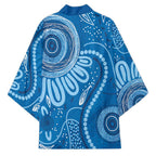Australia Indigenous Kimono Blue Ribbon Prostate Cancer Awareness - Aussie Hoodie