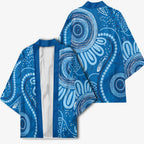 Australia Indigenous Kimono Blue Ribbon Prostate Cancer Awareness - Aussie Hoodie
