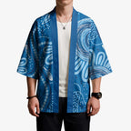 Australia Indigenous Kimono Blue Ribbon Prostate Cancer Awareness - Aussie Hoodie