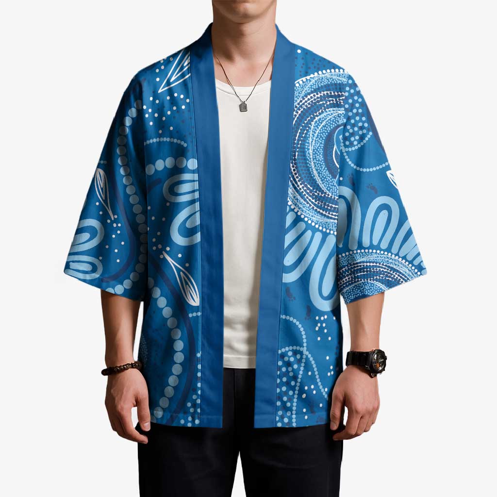 Australia Indigenous Kimono Blue Ribbon Prostate Cancer Awareness - Aussie Hoodie