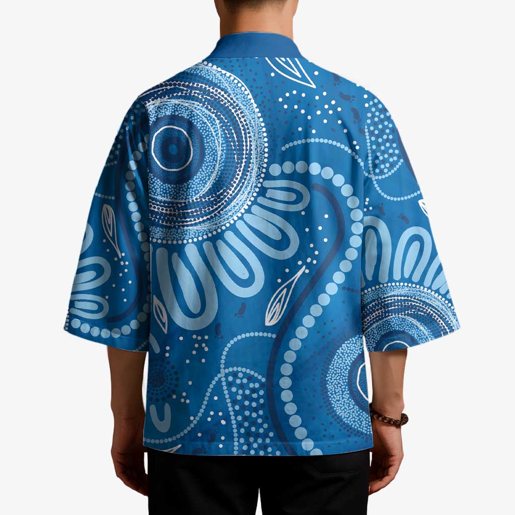 Australia Indigenous Kimono Blue Ribbon Prostate Cancer Awareness - Aussie Hoodie