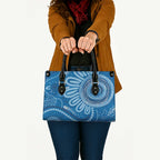 Australia Indigenous Leather Bag Blue Ribbon Prostate Cancer Awareness - Aussie Hoodie