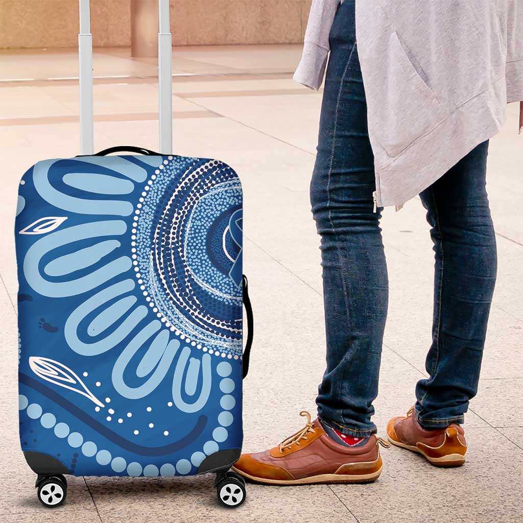 Australia Indigenous Luggage Cover Blue Ribbon Prostate Cancer Awareness - Aussie Hoodie