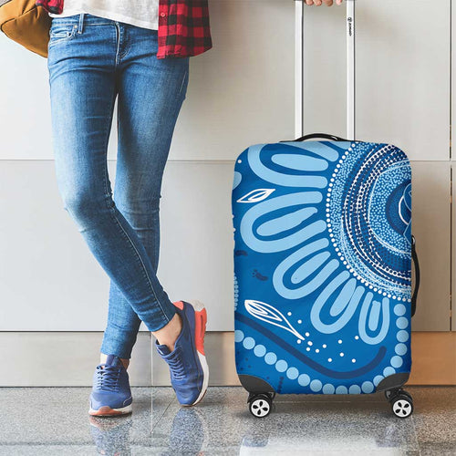 Australia Indigenous Luggage Cover Blue Ribbon Prostate Cancer Awareness - Aussie Hoodie