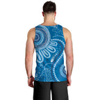 Australia Indigenous Men Tank Top Blue Ribbon Prostate Cancer Awareness - Aussie Hoodie