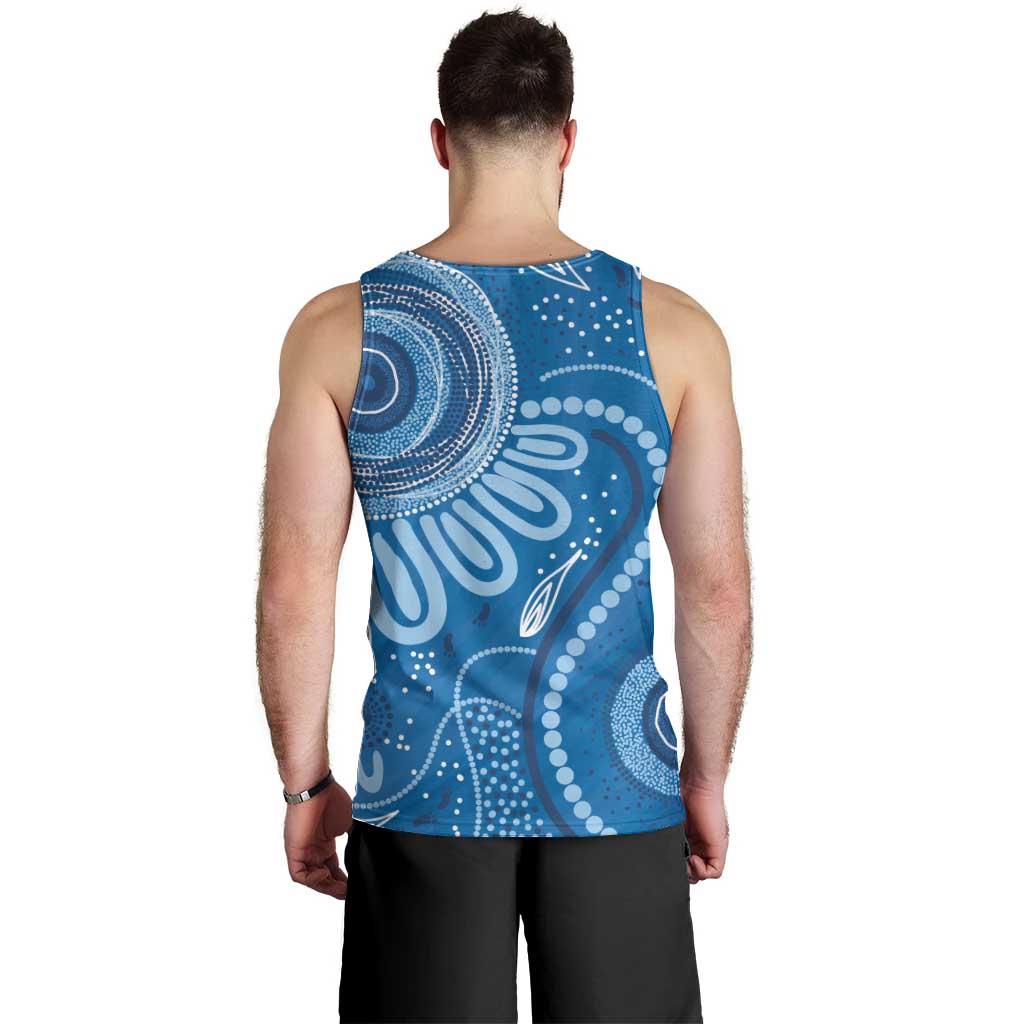 Australia Indigenous Men Tank Top Blue Ribbon Prostate Cancer Awareness - Aussie Hoodie
