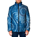 Australia Indigenous Padded Jacket Blue Ribbon Prostate Cancer Awareness - Aussie Hoodie