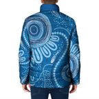 Australia Indigenous Padded Jacket Blue Ribbon Prostate Cancer Awareness - Aussie Hoodie