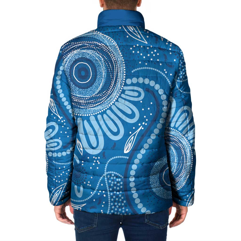 Australia Indigenous Padded Jacket Blue Ribbon Prostate Cancer Awareness - Aussie Hoodie
