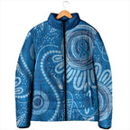 Australia Indigenous Padded Jacket Blue Ribbon Prostate Cancer Awareness - Aussie Hoodie