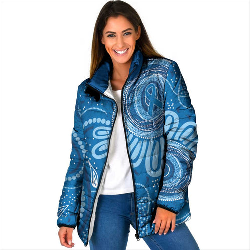 Australia Indigenous Padded Jacket Blue Ribbon Prostate Cancer Awareness - Aussie Hoodie