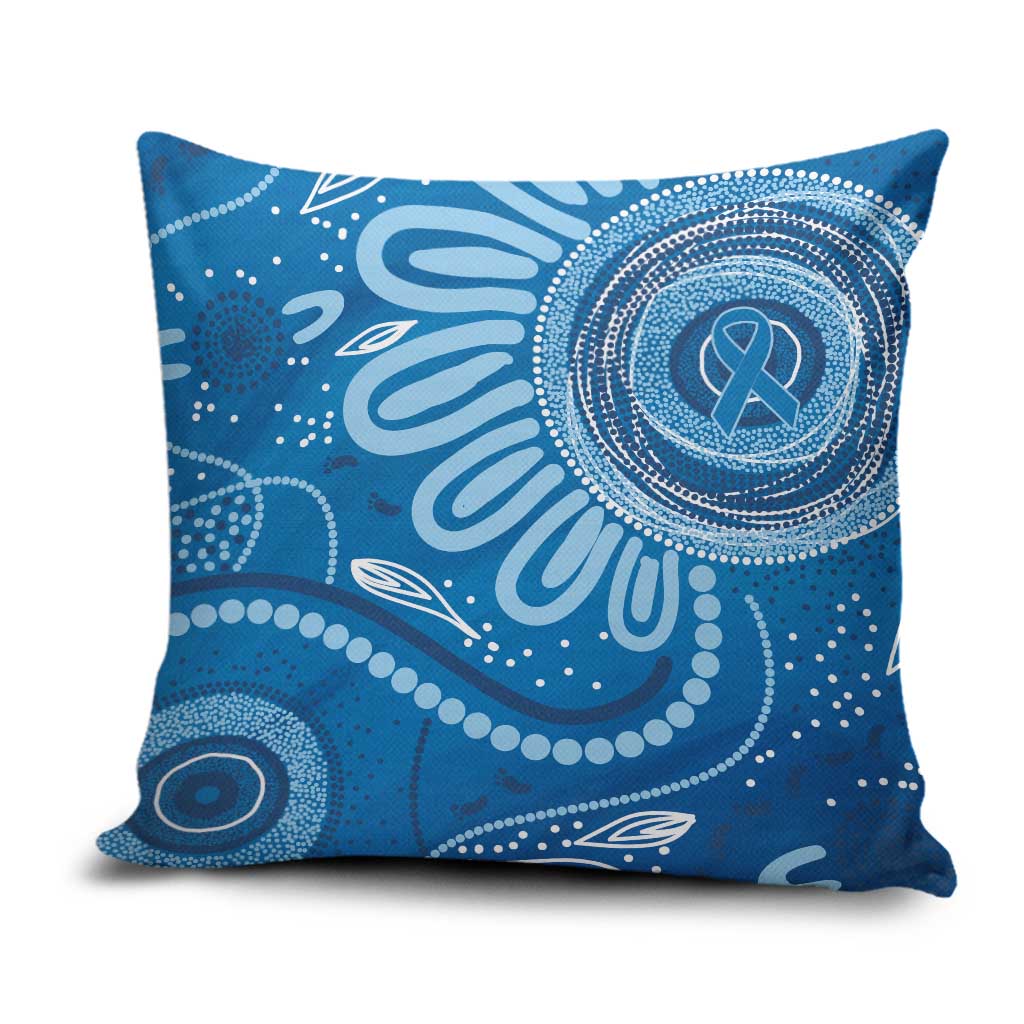 Australia Indigenous Pillow Cover Blue Ribbon Prostate Cancer Awareness - Aussie Hoodie