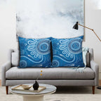 Australia Indigenous Pillow Cover Blue Ribbon Prostate Cancer Awareness - Aussie Hoodie