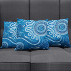 Australia Indigenous Pillow Cover Blue Ribbon Prostate Cancer Awareness - Aussie Hoodie