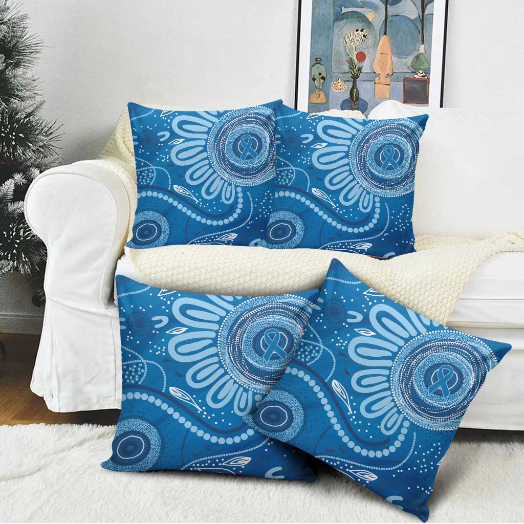Australia Indigenous Pillow Cover Blue Ribbon Prostate Cancer Awareness - Aussie Hoodie