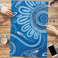 Australia Indigenous Puzzle Blue Ribbon Prostate Cancer Awareness - Aussie Hoodie