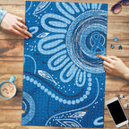 Australia Indigenous Puzzle Blue Ribbon Prostate Cancer Awareness - Aussie Hoodie
