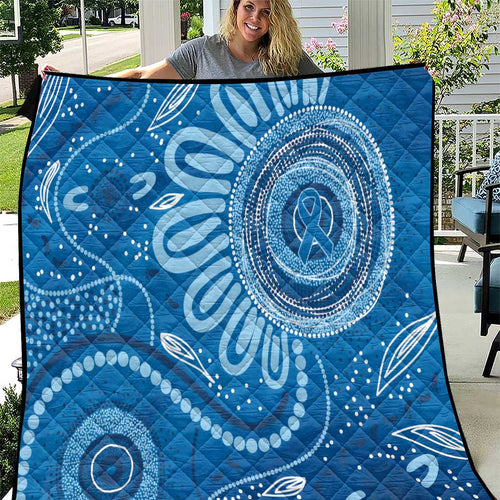 Australia Indigenous Quilt Blue Ribbon Prostate Cancer Awareness - Aussie Hoodie
