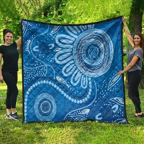 Australia Indigenous Quilt Blue Ribbon Prostate Cancer Awareness - Aussie Hoodie