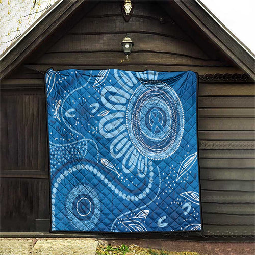 Australia Indigenous Quilt Blue Ribbon Prostate Cancer Awareness - Aussie Hoodie