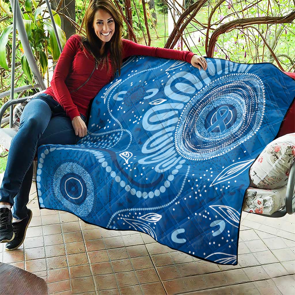 Australia Indigenous Quilt Blue Ribbon Prostate Cancer Awareness - Aussie Hoodie