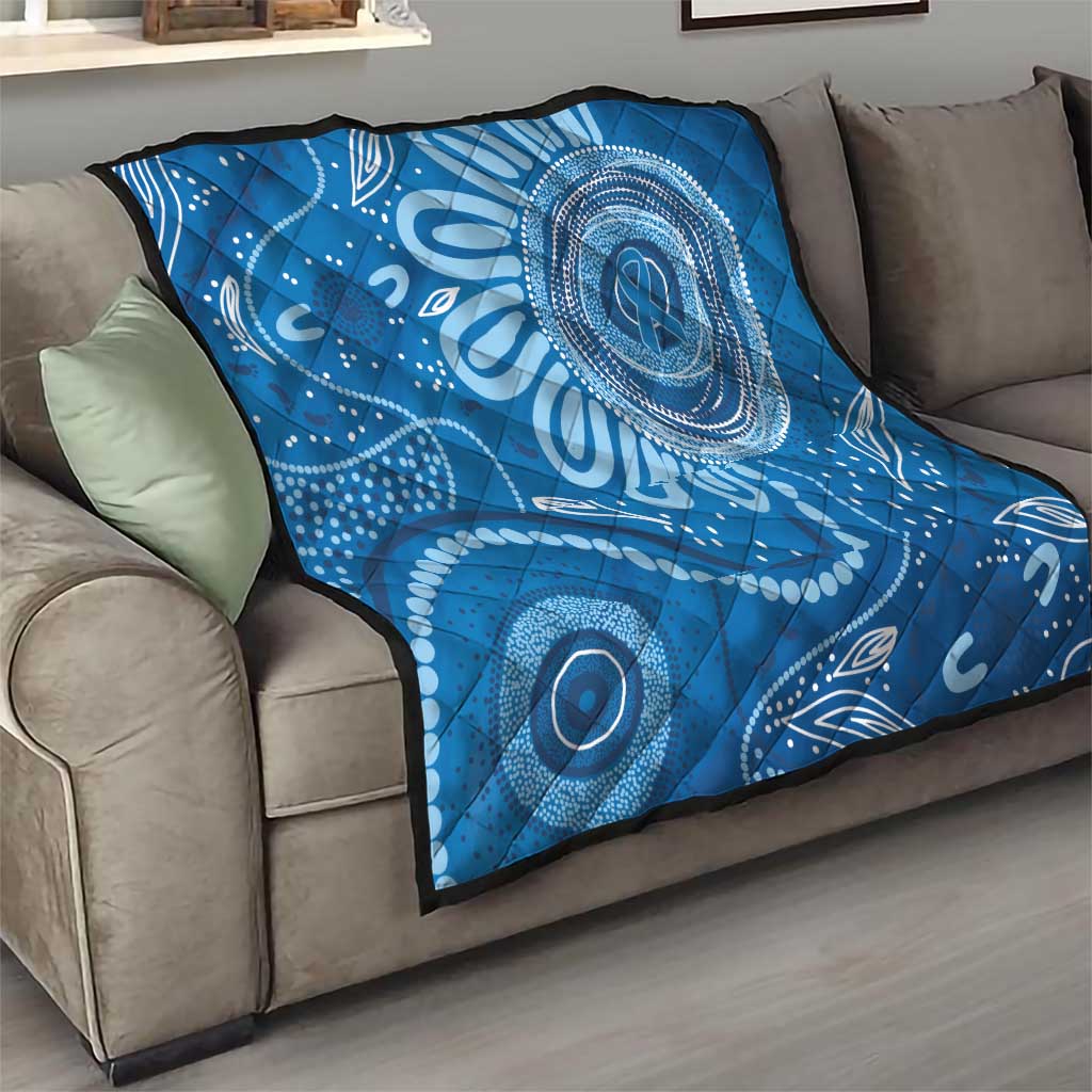 Australia Indigenous Quilt Blue Ribbon Prostate Cancer Awareness - Aussie Hoodie