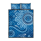 Australia Indigenous Quilt Bed Set Blue Ribbon Prostate Cancer Awareness - Aussie Hoodie