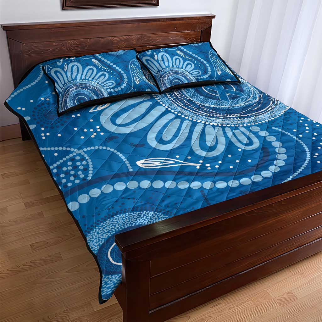 Australia Indigenous Quilt Bed Set Blue Ribbon Prostate Cancer Awareness - Aussie Hoodie