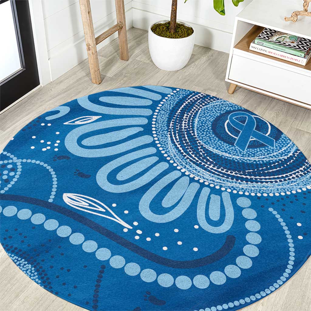 Australia Indigenous Round Carpet Blue Ribbon Prostate Cancer Awareness - Aussie Hoodie