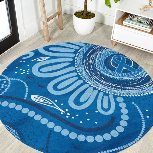 Australia Indigenous Round Carpet Blue Ribbon Prostate Cancer Awareness - Aussie Hoodie