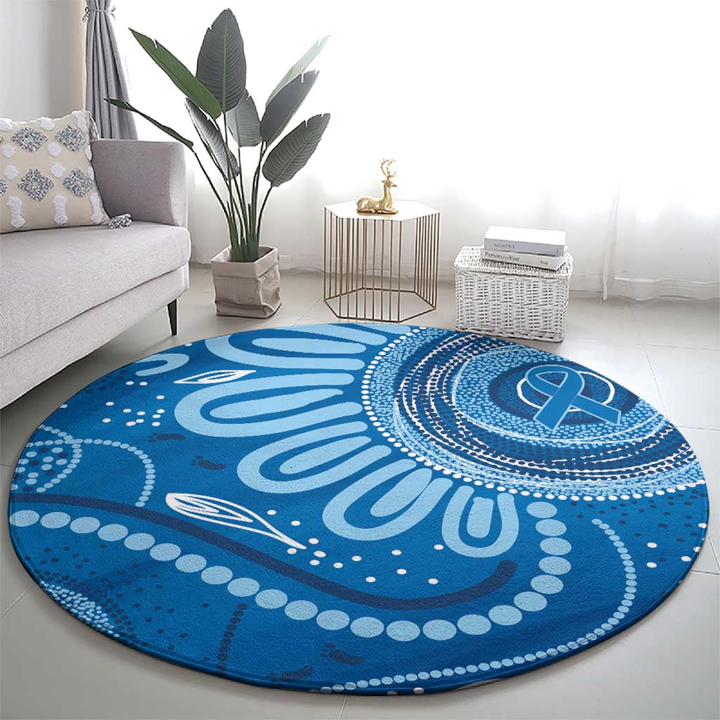 Australia Indigenous Round Carpet Blue Ribbon Prostate Cancer Awareness - Aussie Hoodie