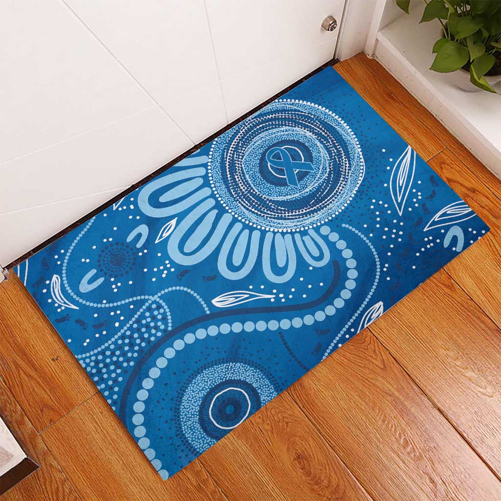 Australia Indigenous Rubber Doormat Blue Ribbon Prostate Cancer Awareness - Aussie Hoodie