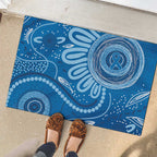 Australia Indigenous Rubber Doormat Blue Ribbon Prostate Cancer Awareness - Aussie Hoodie