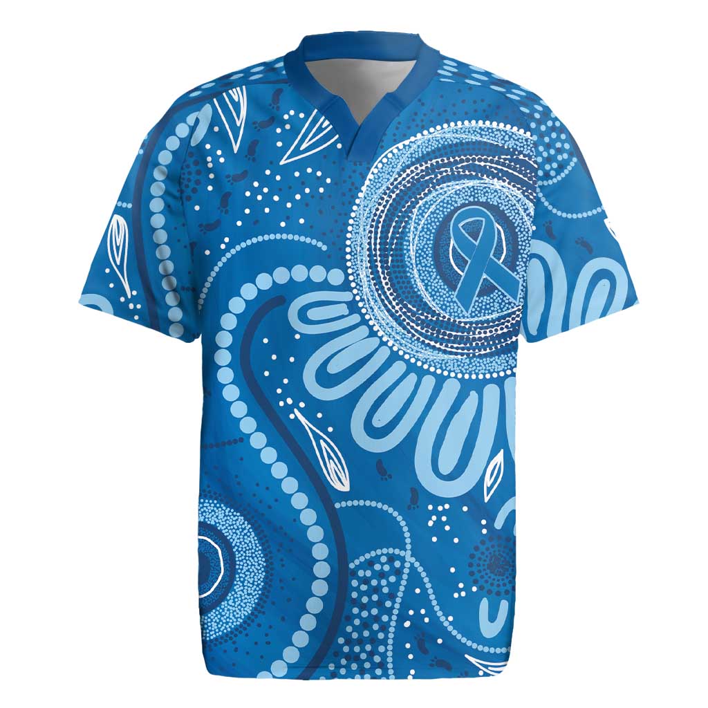 Australia Indigenous Rugby Jersey Blue Ribbon Prostate Cancer Awareness - Aussie Hoodie