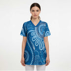 Australia Indigenous Scrub Top Blue Ribbon Prostate Cancer Awareness - Aussie Hoodie