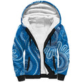 Australia Indigenous Sherpa Hoodie Blue Ribbon Prostate Cancer Awareness - Aussie Hoodie