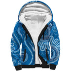 Australia Indigenous Sherpa Hoodie Blue Ribbon Prostate Cancer Awareness - Aussie Hoodie