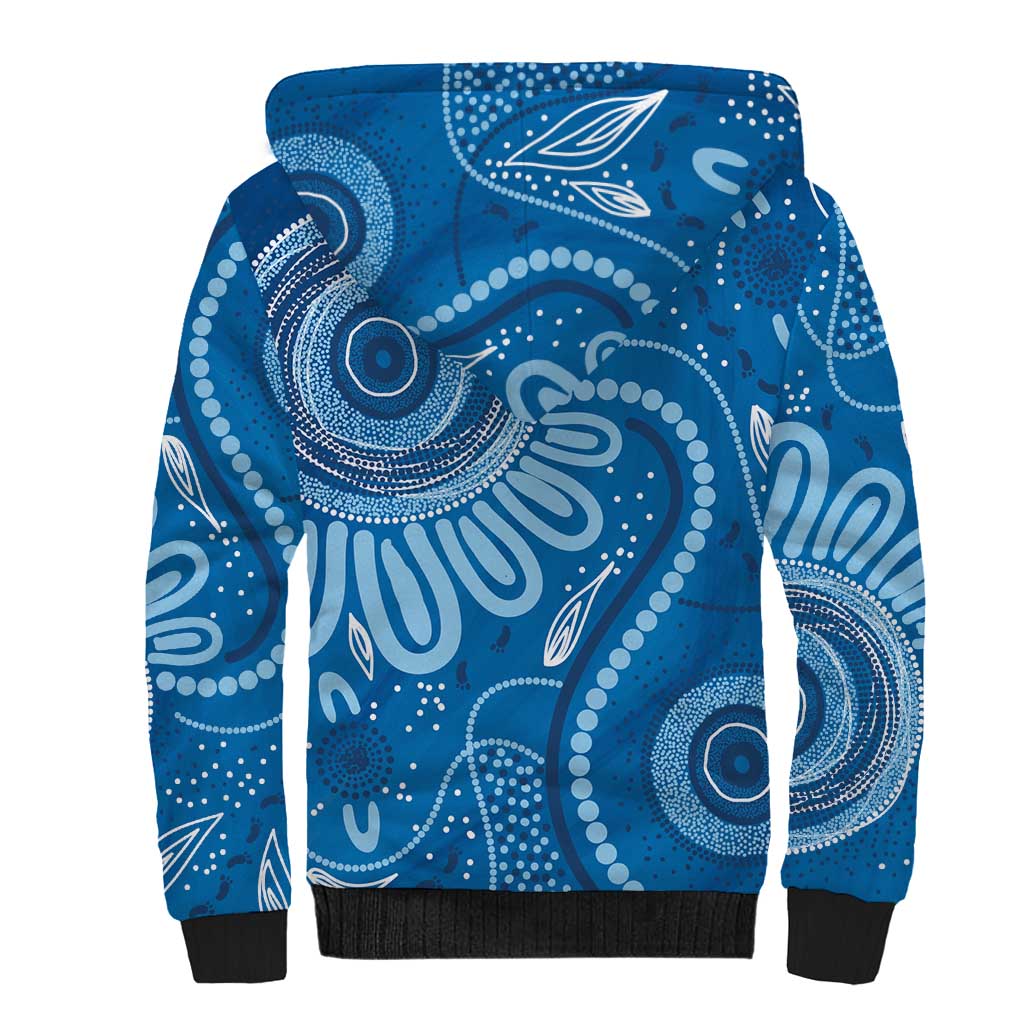 Australia Indigenous Sherpa Hoodie Blue Ribbon Prostate Cancer Awareness - Aussie Hoodie